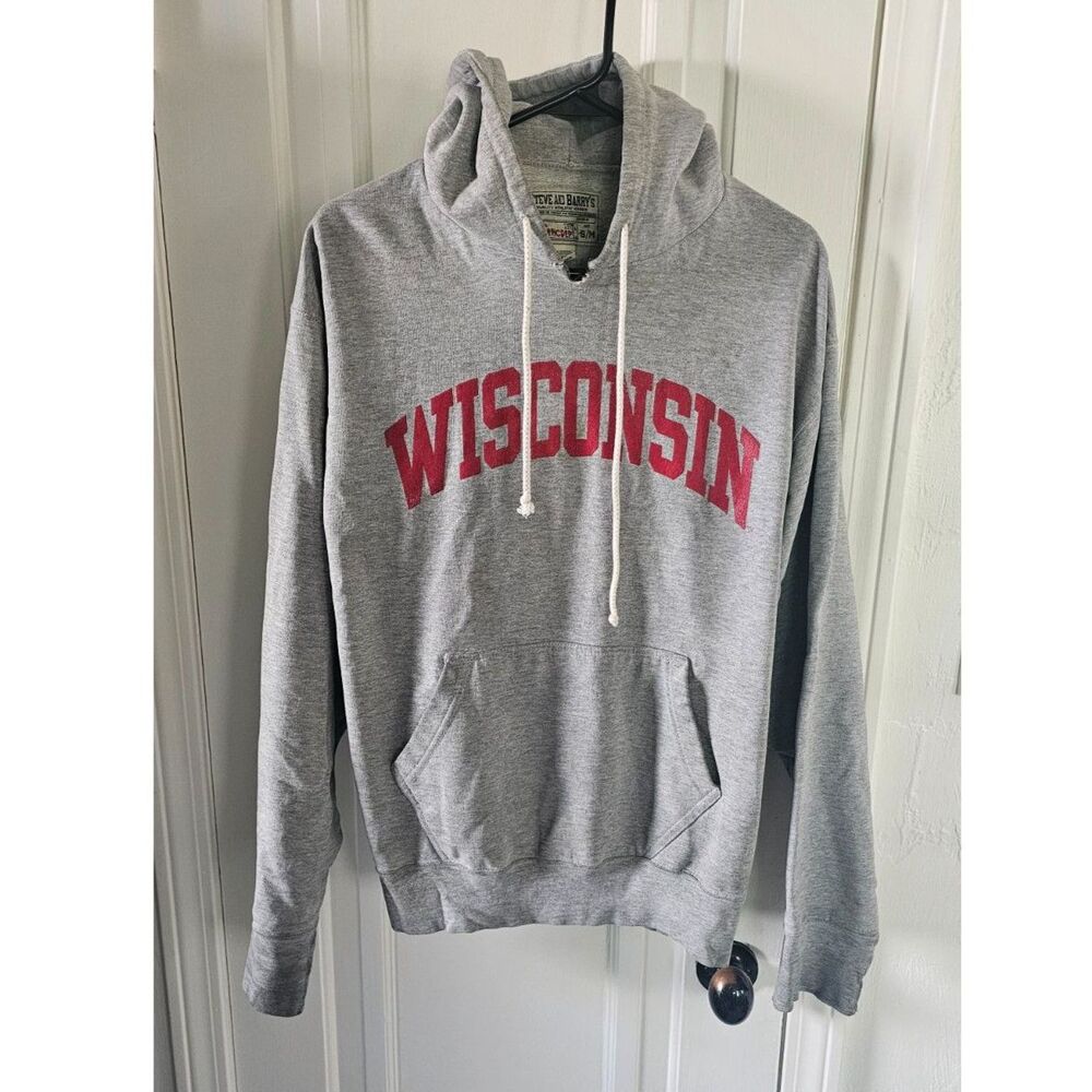 Steve & Barry's Gray Hoodie with Red WISCONSIN Arch